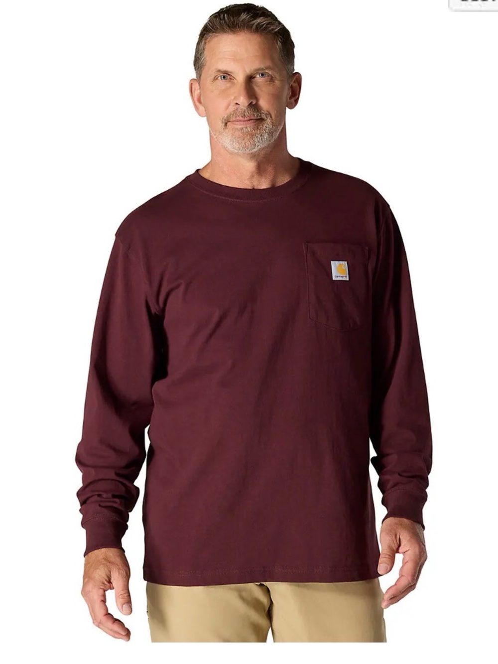 Carhartt Long Sleeve Pocket Tee - Maroon